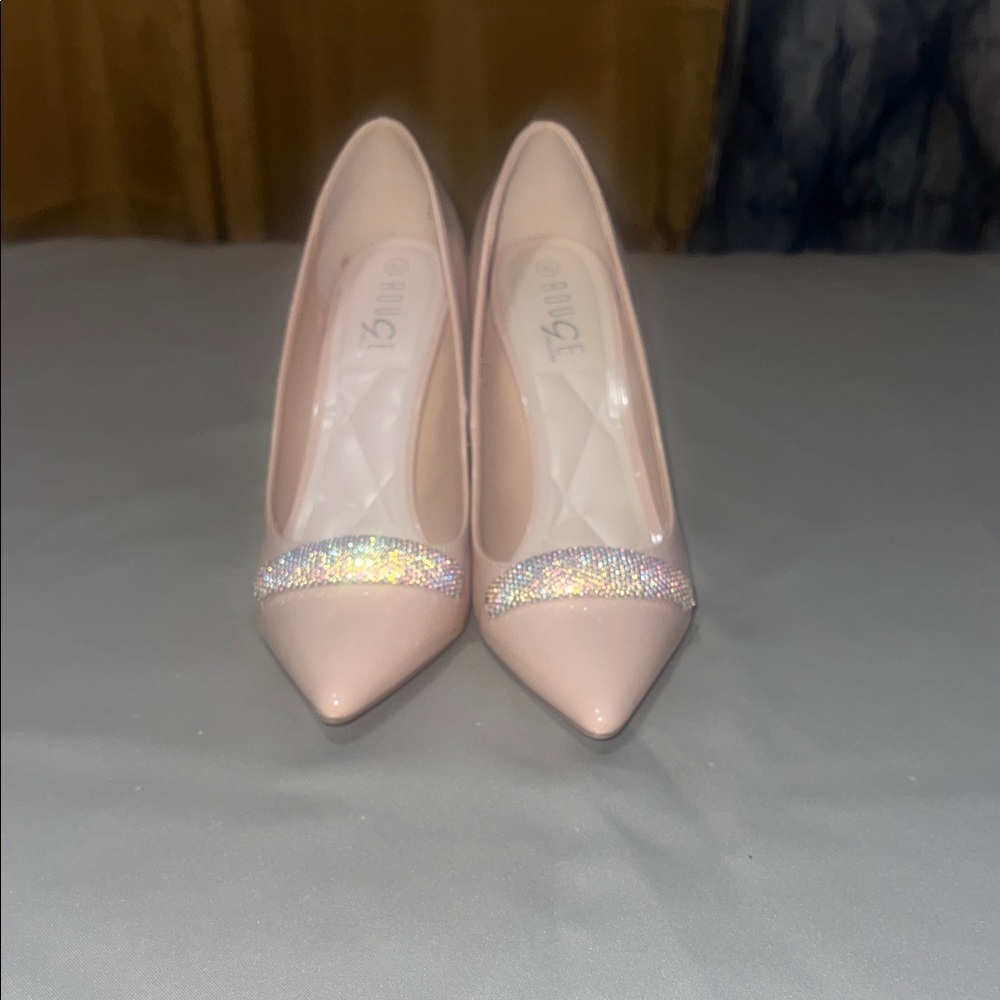 New Rouge Helium Pink Heels with Glitter Detail